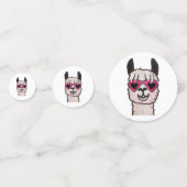 Koele lama met hartbril confetti (Voorkanten)