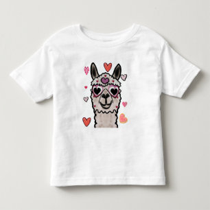 Koele lama met hartbril kinder shirts