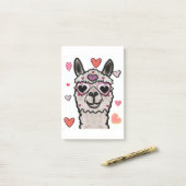 Koele lama met hartbril post-it® notes (Op bureau)