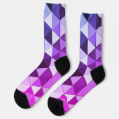 Koele lavendel blauwe driehoeken geometrisch patro sokken (Links)