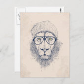 Koele leeuw briefkaart (Voorkant / Achterkant)