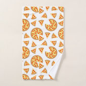 Koele leuke pizza en plakjes patroon op wit bad handdoek (Handdoek)