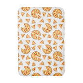 Koele leuke pizza en plakjes patroon op wit badmat (Voorkant Verticaal)