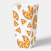 Koele leuke pizza en plakjes patroon op wit bedankdoosjes (Achterkant)