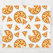 Koele leuke pizza en plakjes patroon op wit bier etiket (Enkel label)