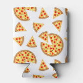Koele leuke pizza en plakjes patroon op wit blikjeskoeler (Achterkant)