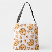 Koele leuke pizza en plakjes patroon op wit crossbody tas (Achterkant)