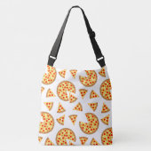 Koele leuke pizza en plakjes patroon op wit crossbody tas (Voorkant)