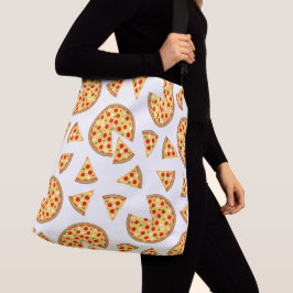 Koele leuke pizza en plakjes patroon op wit crossbody tas