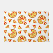 Koele leuke pizza en plakjes patroon op wit deurmat (Voorkant)