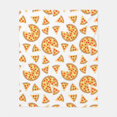 Koele leuke pizza en plakjes patroon op wit fleece deken (Voorkant)