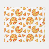Koele leuke pizza en plakjes patroon op wit fleece deken (Voorkant (Horizontaal))