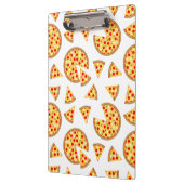 Koele leuke pizza en plakjes patroon op wit klembord (Links)