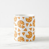 Koele leuke pizza en plakjes patroon op wit koffiemok (Center)