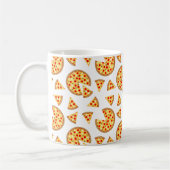 Koele leuke pizza en plakjes patroon op wit koffiemok (Links)