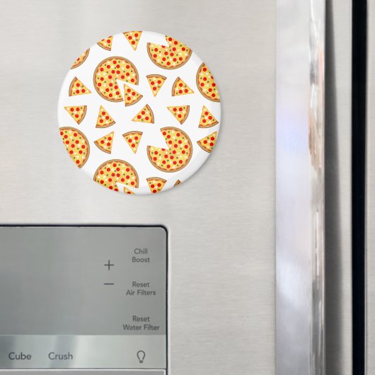 Koele leuke pizza en plakjes patroon op wit magneet (Insitu (Koelkast))