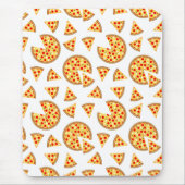 Koele leuke pizza en plakjes patroon op wit muismat (Voorkant)