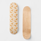 Koele leuke pizza en plakjes patroon op wit persoonlijk skateboard (Voorkant)