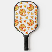 Koele leuke pizza en plakjes patroon op wit pickleball paddle (Voorkant)