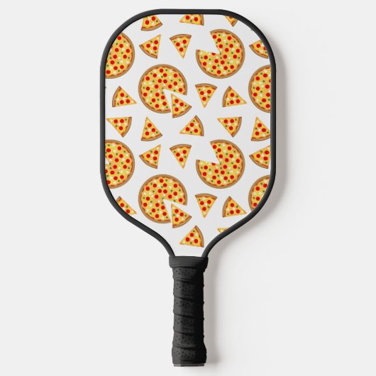 Koele leuke pizza en plakjes patroon op wit pickleball paddle (Voorkant)