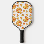Koele leuke pizza en plakjes patroon op wit pickleball paddle (Achterkant)