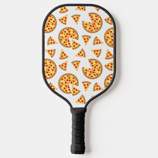 Koele leuke pizza en plakjes patroon op wit pickleball paddle (Achterkant)