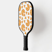 Koele leuke pizza en plakjes patroon op wit pickleball paddle (Links)