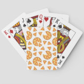 Koele leuke pizza en plakjes patroon op wit pokerkaarten (Achterkant)