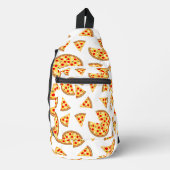 Koele leuke pizza en plakjes patroon op wit sling bag (Voorkant)