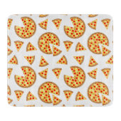 Koele leuke pizza en plakjes patroon op wit snijplank (Voorkant)