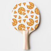 Koele leuke pizza en plakjes patroon op wit tafeltennisbatje (Voorkant)