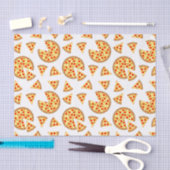 Koele leuke pizza en plakjes patroon op wit tissuepapier (Craft)