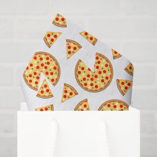 Koele leuke pizza en plakjes patroon op wit tissuepapier (Cadeauzakje)