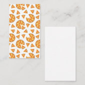 Koele leuke pizza en plakjes patroon op wit visitekaartje (Voorkant / Achterkant)