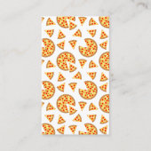Koele leuke pizza en plakjes patroon op wit visitekaartje (Voorkant)