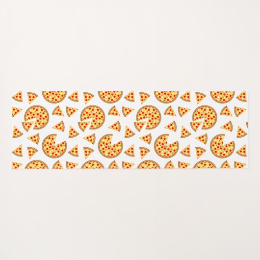 Koele leuke pizza en plakjes patroon op wit yogamat (Achterkant (horizontaal))