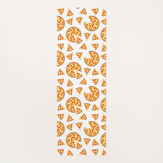 Koele leuke pizza en plakjes patroon op wit yogamat (Achterkant)