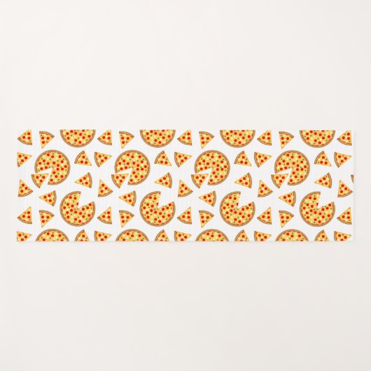 Koele leuke pizza en plakjes patroon op wit yogamat (Voorkant (horizontaal))