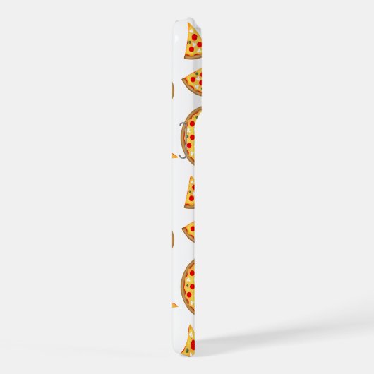 Koele leuke pizza en plakjes patroon wit Monogram iPhone Hoesje (Rechterkant)