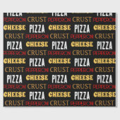 Koele leuke pizza pepperoni kaas korst tekst patro cadeaupapier (Vlak)