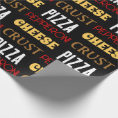 Koele leuke pizza pepperoni kaas korst tekst patro cadeaupapier (Hoek)