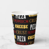 Koele leuke pizza pepperoni kaas korst tekst patro papieren bekers (Achterkant)