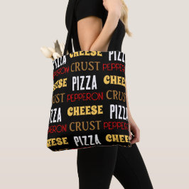 Koele leuke pizza pepperoni kaas korst tekst patro tote bag