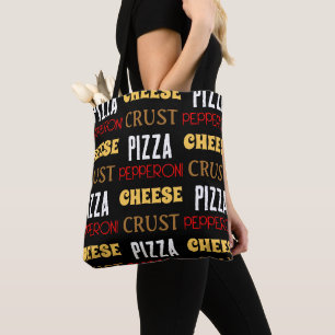 Koele leuke pizza pepperoni kaas korst tekst patro tote bag