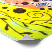 Koele levendige grillige florale handgetekende doe poster (Hoek)