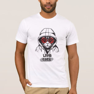 Koele Liefdekatten Grafisch – Stijlvolle Kat met R T-shirt