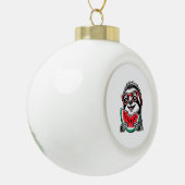 Koele luiaard die watermeloen eet keramische bal ornament (Links)
