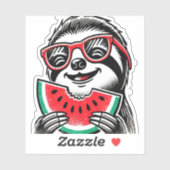 Koele luiaard die watermeloen eet sticker (Vel)