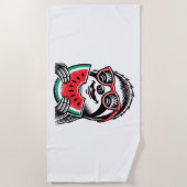 Koele luiaard die watermeloen eet strandlaken (Voorkant)