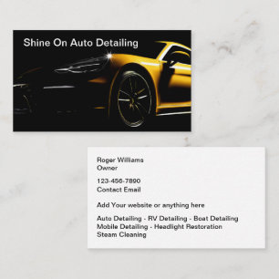 Koele luxe autodeetailing visitekaartjes